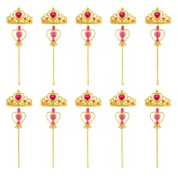 Wholesale 10pcs/Set Girls Princess Dress Up Diamond Crown Magic Wand Children Play Toys Elsa Snowflake Wand Kids Party Favor