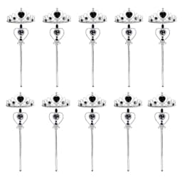Wholesale 10pcs/Set Girls Princess Dress Up Diamond Crown Magic Wand Children Play Toys Elsa Snowflake Wand Kids Party Favor