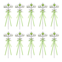 Wholesale 10pcs/Set Girls Princess Dress Up Diamond Crown Magic Wand Children Play Toys Elsa Snowflake Wand Kids Party Favor