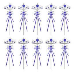 Wholesale 10pcs/Set Girls Princess Dress Up Diamond Crown Magic Wand Children Play Toys Elsa Snowflake Wand Kids Party Favor
