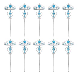 Wholesale 10pcs/Set Girls Princess Dress Up Diamond Crown Magic Wand Children Play Toys Elsa Snowflake Wand Kids Party Favor