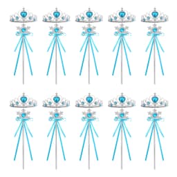Wholesale 10pcs/Set Girls Princess Dress Up Diamond Crown Magic Wand Children Play Toys Elsa Snowflake Wand Kids Party Favor