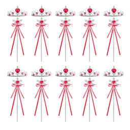 Wholesale 10pcs/Set Girls Princess Dress Up Diamond Crown Magic Wand Children Play Toys Elsa Snowflake Wand Kids Party Favor