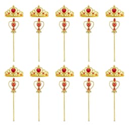 Wholesale 10pcs/Set Girls Princess Dress Up Diamond Crown Magic Wand Children Play Toys Elsa Snowflake Wand Kids Party Favor