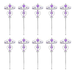 Wholesale 10pcs/Set Girls Princess Dress Up Diamond Crown Magic Wand Children Play Toys Elsa Snowflake Wand Kids Party Favor