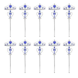 Wholesale 10pcs/Set Girls Princess Dress Up Diamond Crown Magic Wand Children Play Toys Elsa Snowflake Wand Kids Party Favor