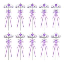 Wholesale 10pcs/Set Girls Princess Dress Up Diamond Crown Magic Wand Children Play Toys Elsa Snowflake Wand Kids Party Favor