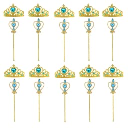 Wholesale 10pcs/Set Girls Princess Dress Up Diamond Crown Magic Wand Children Play Toys Elsa Snowflake Wand Kids Party Favor