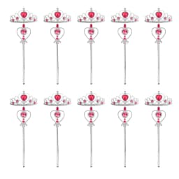 Wholesale 10pcs/Set Girls Princess Dress Up Diamond Crown Magic Wand Children Play Toys Elsa Snowflake Wand Kids Party Favor