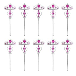 Wholesale 10pcs/Set Girls Princess Dress Up Diamond Crown Magic Wand Children Play Toys Elsa Snowflake Wand Kids Party Favor