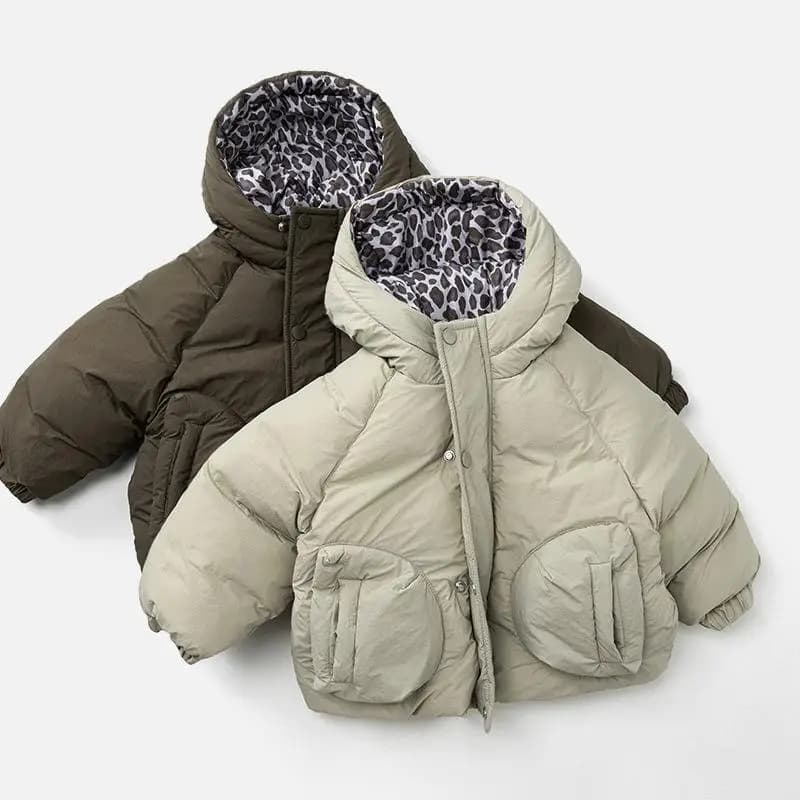 2025 Winter New Children Thick Warm Coat Solid Boys Girls Cotton Padded Jacket Kids Casual Fleece Coat Fashion Baby Warm Clothes
