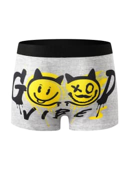 7-Piece Mixed Set of Boys' Boxer Briefs with Prints, Comfortable and Soft for Home Wear, Cute Student Underwear Suitable for Ages 4-12