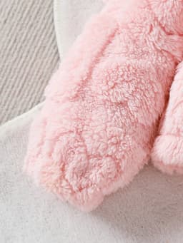 Three piece set of baby girl casual pink plush long sleeved jacket, plush long sweatpants, and pit top as a versatile base for w