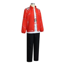 Boys Moonwalk Red Jacket Costume Set Piano Print T Shirt Black Pants For Kids Stage Show Halloween Singer Cosplay Outfit