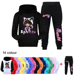Aaron APHMAU Cat Clothes Set Kids Hooded Sweatshirts Jogging Pants 2pcs Suit Baby Boys Clothing Sets Toddler Girls Outfits