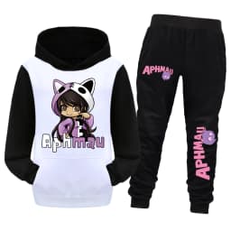 Aaron APHMAU Cat Clothes Set Kids Hooded Sweatshirts Jogging Pants 2pcs Suit Baby Boys Clothing Sets Toddler Girls Outfits