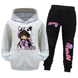 Aaron APHMAU Cat Clothes Set Kids Hooded Sweatshirts Jogging Pants 2pcs Suit Baby Boys Clothing Sets Toddler Girls Outfits