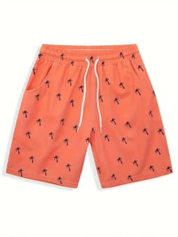 Kids Boys Swimming Shorts Tree Print Beach Short Pant Polyester Quickdry Boy's Swimwear Summer Beachwear Age 5-14Y Youngsters