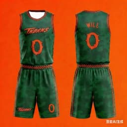 Vineland Thorns Basketball Jersey Set GOAT Movie Will 0 Green Camo Uniform Mesh Shirt Sportswear Men's Clothing Kids Tshirt