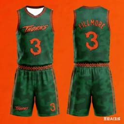 Vineland Thorns Basketball Jersey Set GOAT Movie Will 0 Green Camo Uniform Mesh Shirt Sportswear Men's Clothing Kids Tshirt