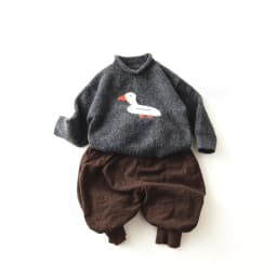 Autumn New Kids Sweaters Turtleneck Girls Knitwear Cute Duck Emboridery Boys Knit Pullover Kids Clothes
