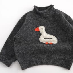 Autumn New Kids Sweaters Turtleneck Girls Knitwear Cute Duck Emboridery Boys Knit Pullover Kids Clothes