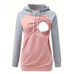 Womens Maternity Nursing Hoodie Sweatshirt Hoodies Long Sleeve Breastfeeding Pregnancy Top Kangaroo Pocket Clothes