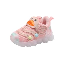 New LED Light-up Cartoon Sneakers for Toddlers - Soft Sole Running Shoes for Boys & Girls, Baby Glowing Sport Shoes