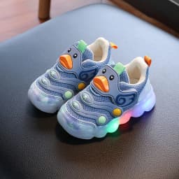 New LED Light-up Cartoon Sneakers for Toddlers - Soft Sole Running Shoes for Boys & Girls, Baby Glowing Sport Shoes