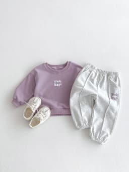 Korean-style Spring/Autumn New Toddler & Kids 2-Piece Set, Pure Cotton Color-Block Sweatshirt & Joggers