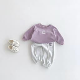 Korean-style Spring/Autumn New Toddler & Kids 2-Piece Set, Pure Cotton Color-Block Sweatshirt & Joggers