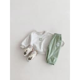 Korean-style Spring/Autumn New Toddler & Kids 2-Piece Set, Pure Cotton Color-Block Sweatshirt & Joggers