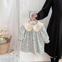 ZOETOPKID 2026 New Children Clothes Kids Princess Dresses Baby Romper Long Sleeved Cotton Lace Splicing 0-24M Girl Party Dress