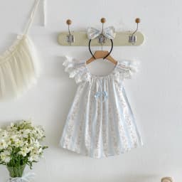 ZOETOPKID 2026 New Children Clothes Kids Princess Dresses Baby Romper Long Sleeved Cotton Lace Splicing 0-24M Girl Party Dress