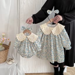 ZOETOPKID 2026 New Children Clothes Kids Princess Dresses Baby Romper Long Sleeved Cotton Lace Splicing 0-24M Girl Party Dress