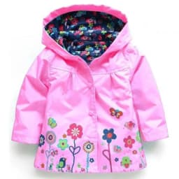 Spring Girls Clothing Set Flower Pattern Girls Clothes Waterproof Raincoat Hooded Coat + Pant 2Pcs Casual Suit Children Clothing