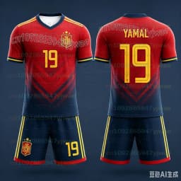 Yamal Children's Quick Drying Sports Kit Spain Team Jersey Number 19 Boys' Sports Kit New Product For 2026 Men And Women's Sets