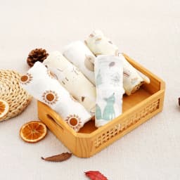 Kangobaby #My Soft Life# New 5pcs Pack Multi-Functional Bamboo Cotton Newborn Muslin Bib Antibacterial Baby Burp Cloth Set