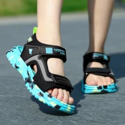 New Summer Beach Water Children Sandals Fashion Shoes Lightweight Non-slip Soft Bottom Shading Leather Boys Comfortable