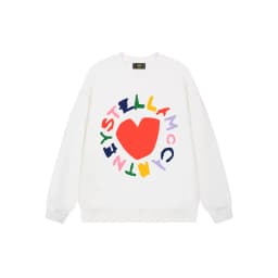 Cute girl heart-shaped printed sportswear autumn children's clothing fashion new vacation casual wear love girl pullover