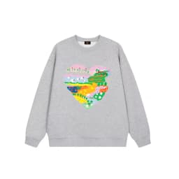Cute girl heart-shaped printed sportswear autumn children's clothing fashion new vacation casual wear love girl pullover