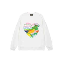 Cute girl heart-shaped printed sportswear autumn children's clothing fashion new vacation casual wear love girl pullover