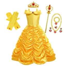 Kids Belle Costume Girls Halloween Princess Cosplay Party Dress Children Birthday Clothes Carnival Luxury Ball Gown