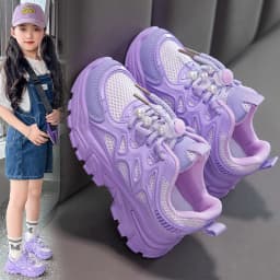 Kids Girls School White Casual Shoes Solid Color Mesh Sports Shoes for Toddlers Fashion Lightweight Children's Running Sneakers
