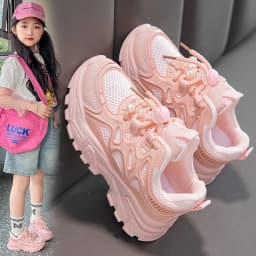 Kids Girls School White Casual Shoes Solid Color Mesh Sports Shoes for Toddlers Fashion Lightweight Children's Running Sneakers