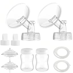 Pump Parts Compatible with Spectra S1/S2 Replacement Kit, Includes Flange, Duckbill Valve, Backflow Protector, Tubing and Bottle