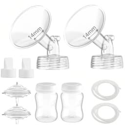 Pump Parts Compatible with Spectra S1/S2 Replacement Kit, Includes Flange, Duckbill Valve, Backflow Protector, Tubing and Bottle