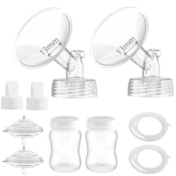 Pump Parts Compatible with Spectra S1/S2 Replacement Kit, Includes Flange, Duckbill Valve, Backflow Protector, Tubing and Bottle