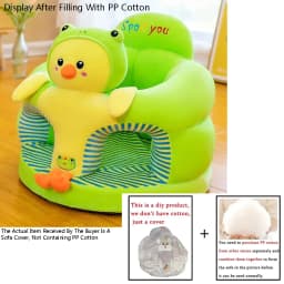 Cute Plush Baby Support Sofa Seat Cover Toddler Sit Learning Feeding Nest Puff Chair Comfort Washable Without Filling