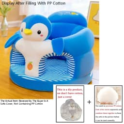 Cute Plush Baby Support Sofa Seat Cover Toddler Sit Learning Feeding Nest Puff Chair Comfort Washable Without Filling